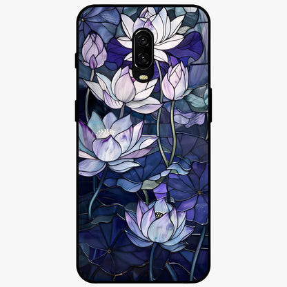 Gloss Petal Rush Glass Case showing flat back view with glossy flower petal artwork and smooth glass finish.