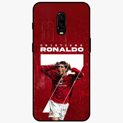 Goal Celebration Legacy Glass Case showing flat back view with football celebration inspired artwork and glossy glass finish.