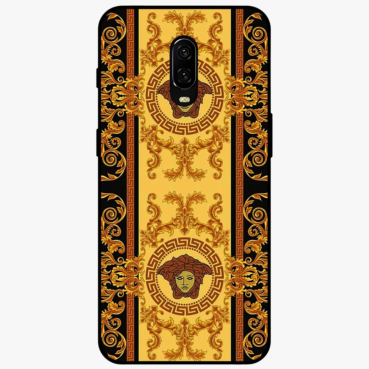 Golden Stallion Moonride Glass Case showing flat back view with majestic horse under moonlight artwork and glossy glass finish.