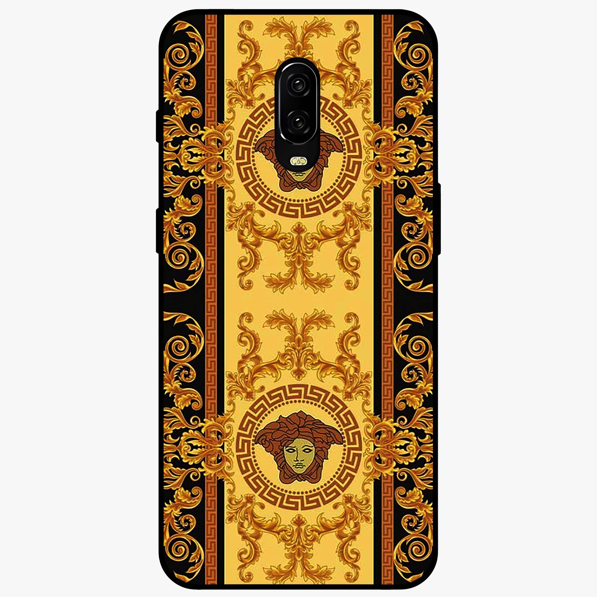 Golden Stallion Moonride Glass Case showing flat back view with majestic horse under moonlight artwork and glossy glass finish.