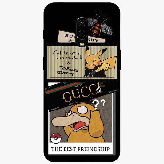 Gucci Play Mashup Glass Case showing flat back view with luxury inspired graphic artwork and glossy glass finish.