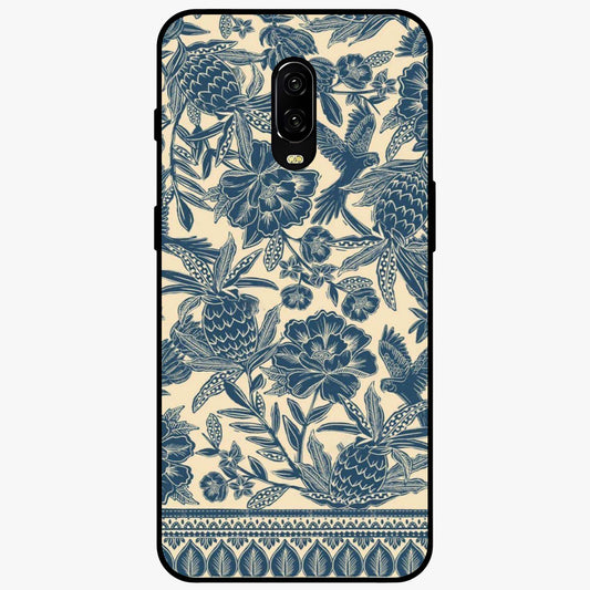 Heirloom Wild Bloom Glass Case showing flat back view with vintage inspired wild flower artwork and glossy glass finish.