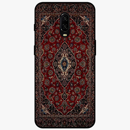 Heritage Carpet Royale Glass Case showing flat back view with ornate Persian carpet inspired pattern and glossy glass finish.