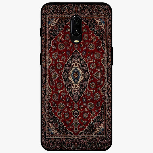 Heritage Carpet Royale Glass Case showing flat back view with ornate Persian carpet inspired pattern and glossy glass finish.