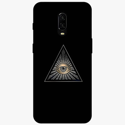 Illuminati Evil Glass Case showing flat back view with mysterious illuminati symbol artwork and glossy glass finish.