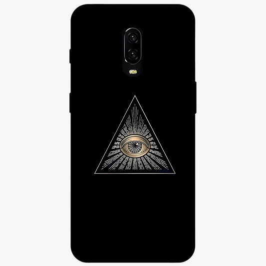 Illuminati Evil Glass Case showing flat back view with mysterious illuminati symbol artwork and glossy glass finish.