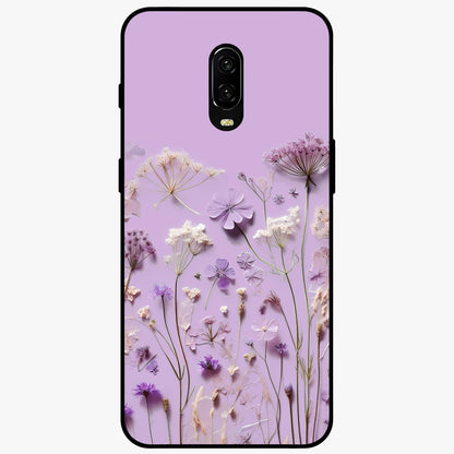 Lavender Blossom Dream Glass Case showing flat back view with soft lavender floral artwork and glossy glass finish.