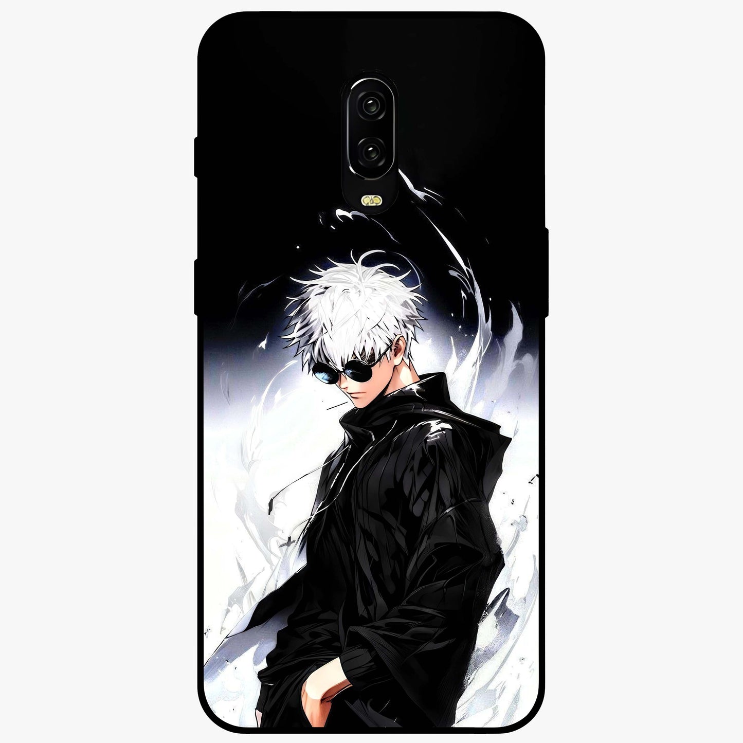 Limitless Shadow King Glass Case showing flat back view with powerful shadow warrior artwork and glossy glass finish.