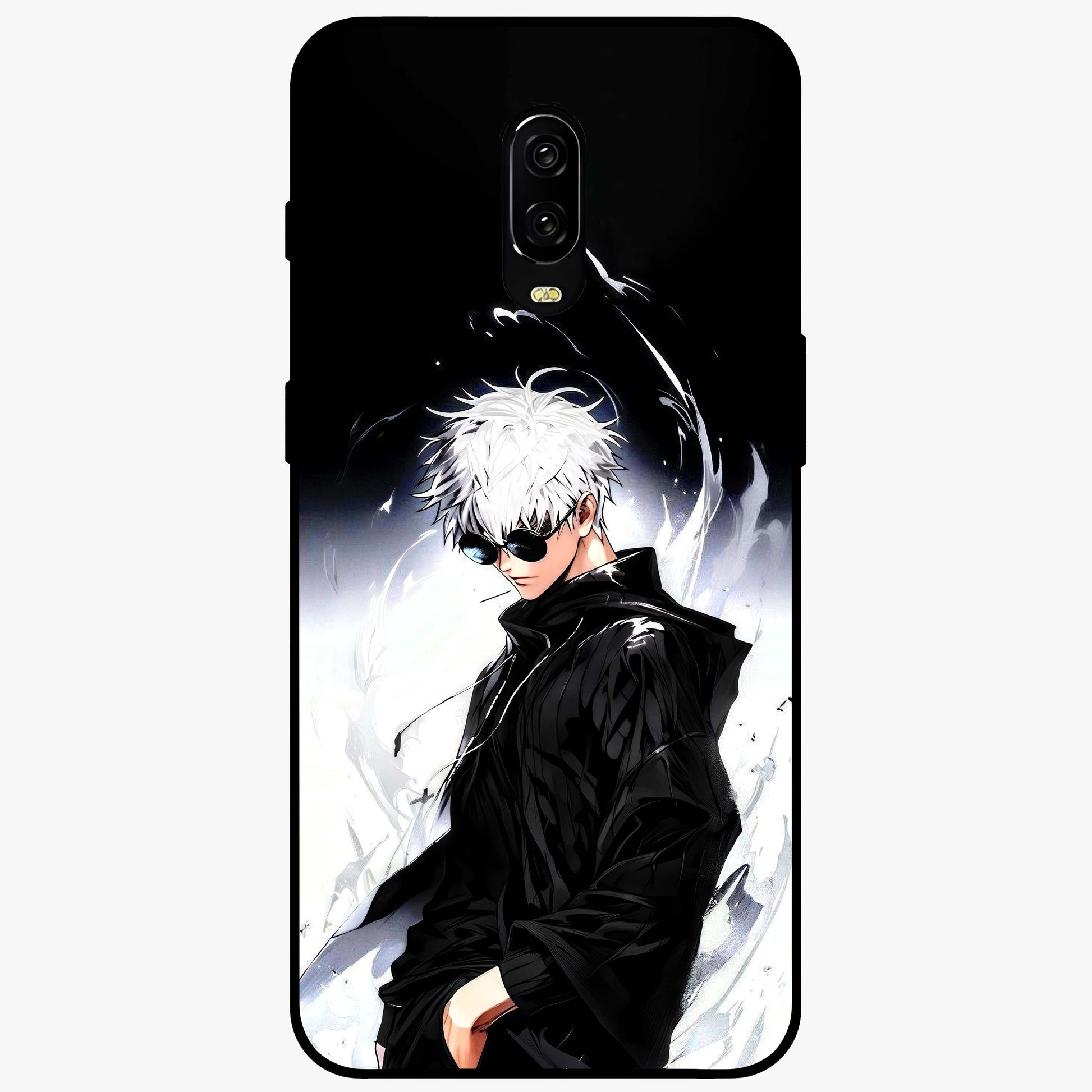 Limitless Shadow King Glass Case showing flat back view with powerful shadow warrior artwork and glossy glass finish.