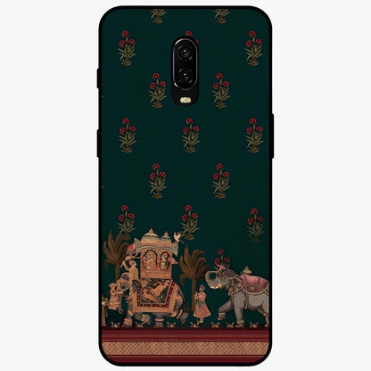 Macmerise Glass Case showing flat back view with stylish modern artwork and glossy glass finish.