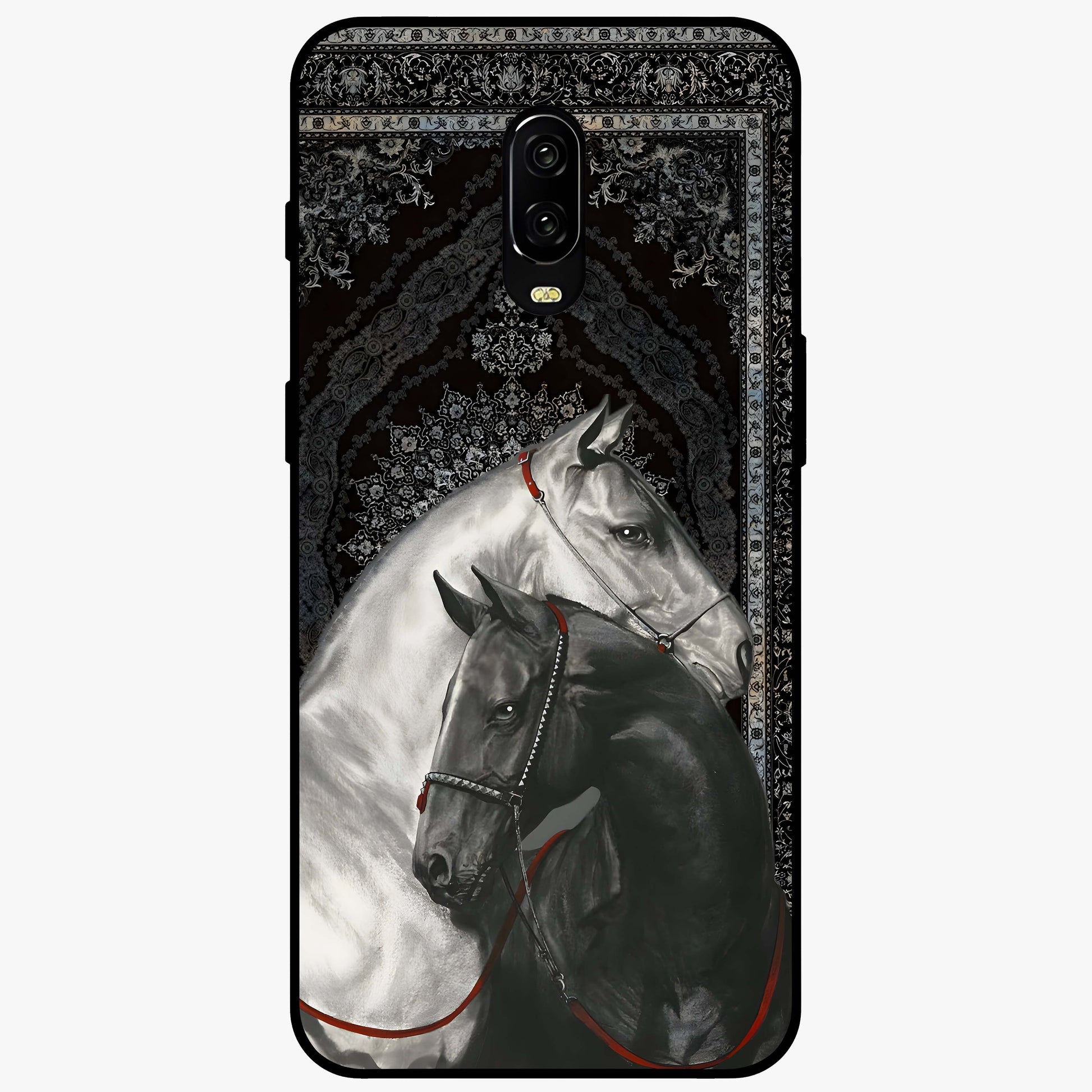 Majestic Ride Legacy Glass Case showing flat back view with powerful automotive inspired artwork and glossy glass finish.