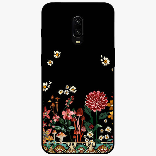 Midnight Bloom Pattern Glass Case showing flat back view with dark floral pattern artwork and glossy glass finish.