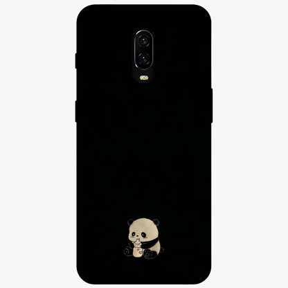 Midnight Panda Love Glass Case showing flat back view with cute panda themed artwork and glossy glass finish.