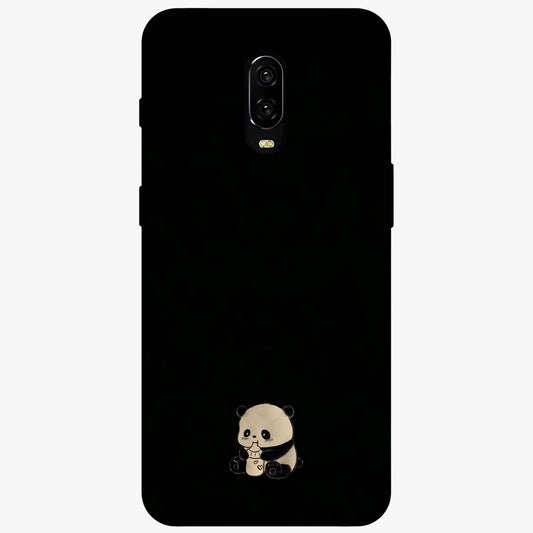 Midnight Panda Love Glass Case showing flat back view with cute panda themed artwork and glossy glass finish.