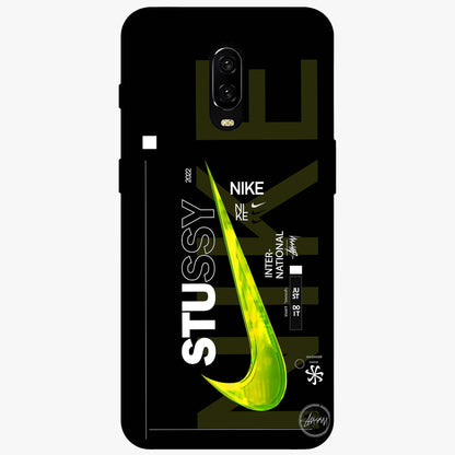 Neon Street Edition Glass Case showing flat back view with neon street style artwork and glossy glass finish.
