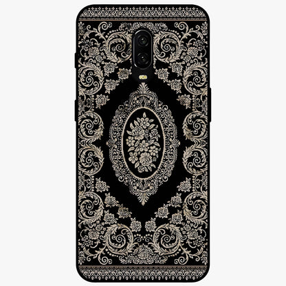 Noir Bloom Elegance Glass Case showing flat back view with elegant dark floral artwork and glossy glass finish.