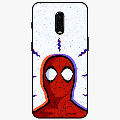 Omg Spiderman Glass Case showing flat back view with bold superhero inspired artwork and glossy glass finish.