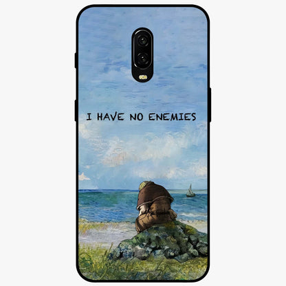 Peace Beyond War Glass Case showing flat back view with symbolic peace themed artwork and glossy glass finish.