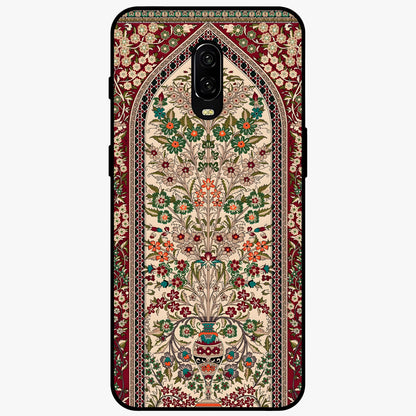 Persian Inspired Glass Case showing flat back view with ornate Persian style pattern artwork and glossy glass finish.