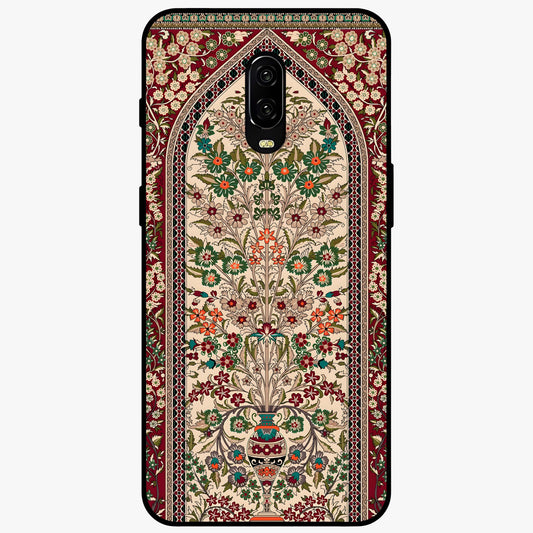 Persian Inspired Glass Case showing flat back view with ornate Persian style pattern artwork and glossy glass finish.
