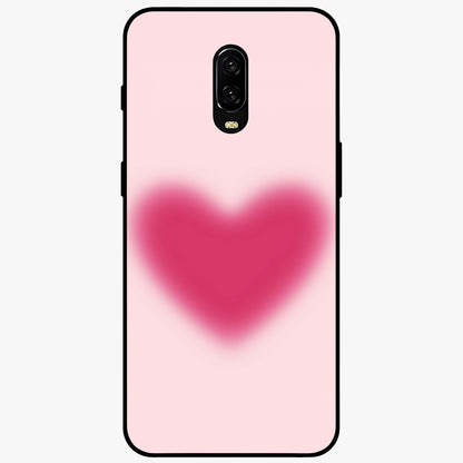 Pink Aura Heart Glass Case showing flat back view with glowing heart artwork and glossy glass finish.