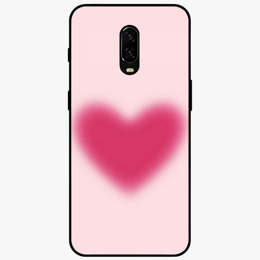 Pink Aura Heart Glass Case showing flat back view with glowing heart artwork and glossy glass finish.