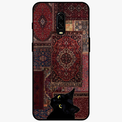 Regal Magic Cat Apple Glass Case showing flat back view with magical cat artwork holding apple and glossy glass finish.
