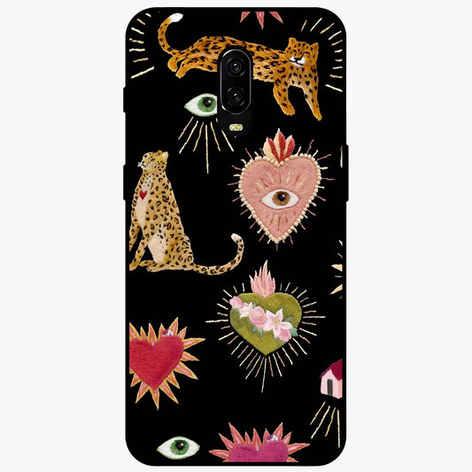 Sacred Jungle Heart Glass Case showing flat back view with jungle inspired heart artwork and glossy glass finish.