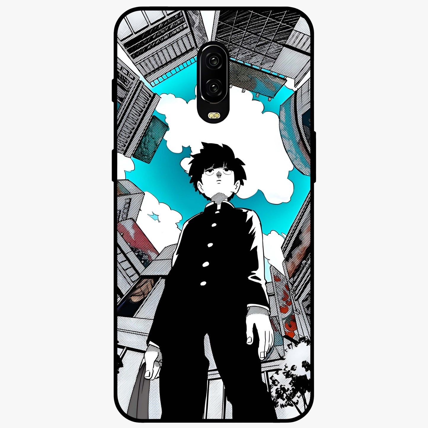 Silent Psychic Awakening Glass Case showing flat back view with mystical psychic themed artwork and glossy glass finish.