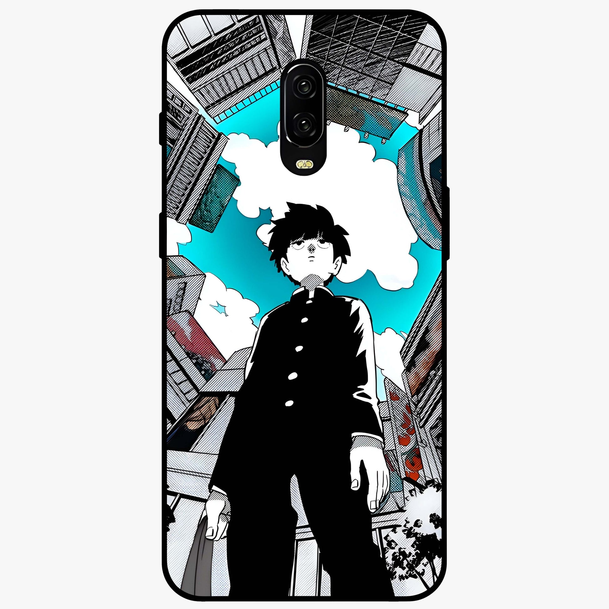 Silent Psychic Awakening Glass Case showing flat back view with mystical psychic themed artwork and glossy glass finish.