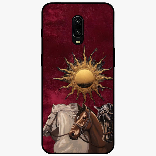 Solar Riders Glass Case showing flat back view with dynamic rider themed artwork and glossy glass finish.