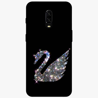 Starlit Swan Grace Glass Case showing flat back view with graceful swan artwork under starry sky and glossy glass finish.