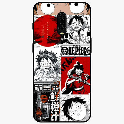 Strawhat Chaos Panels Glass Case showing flat back view with anime inspired chaos panel artwork and glossy glass finish.