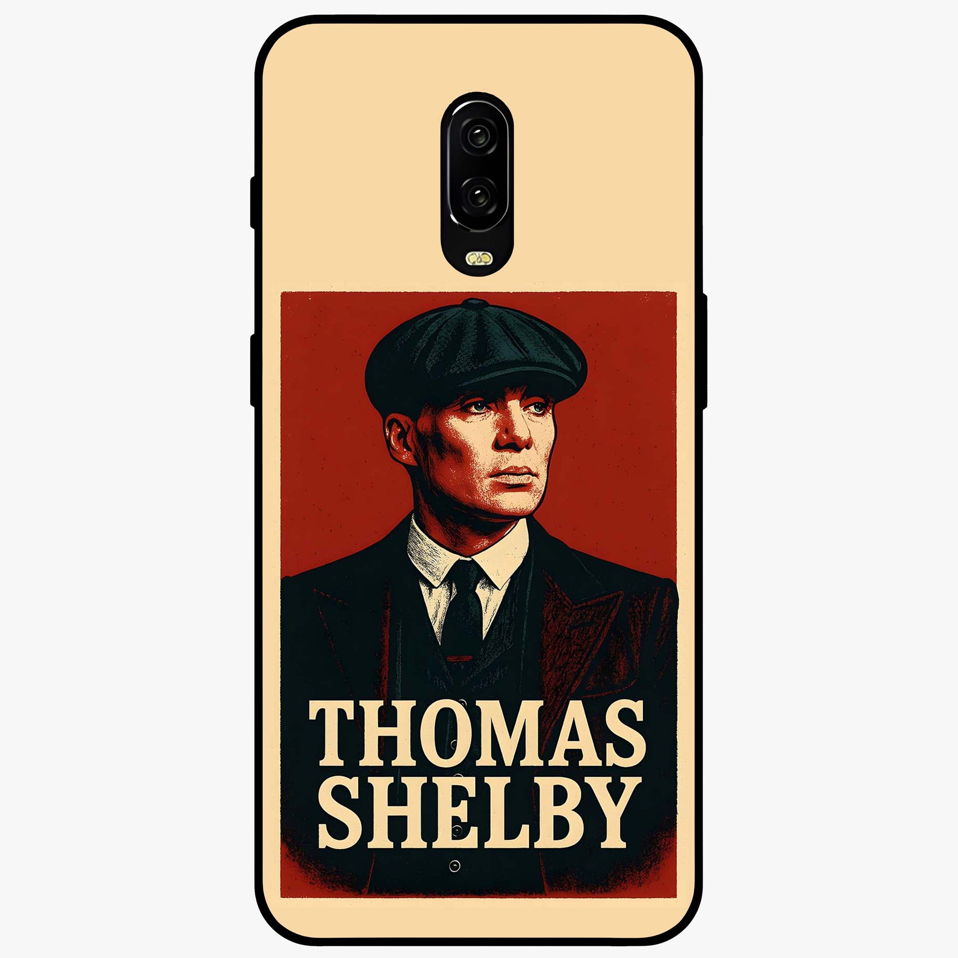 Vintage Mafia Authority Glass Case showing flat back view with bold vintage mafia inspired artwork and glossy glass finish.