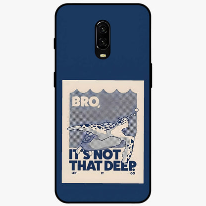 Worry Less Swim Glass Case showing flat back view with playful motivational artwork and glossy glass finish.