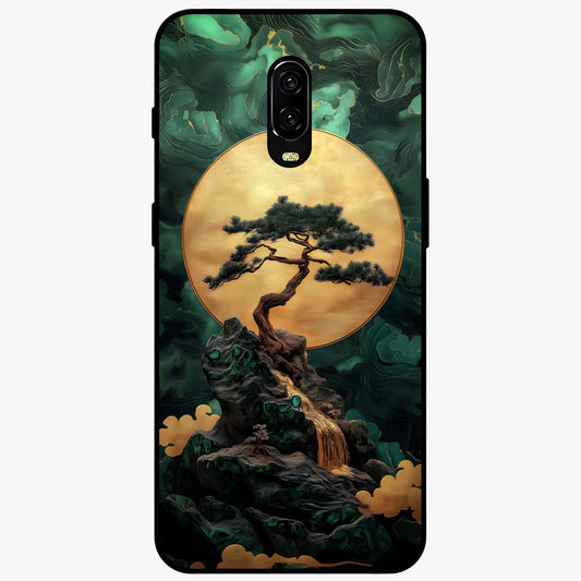 Zen Moon Rise Glass Case showing flat back view with calm moonrise artwork and glossy glass finish.