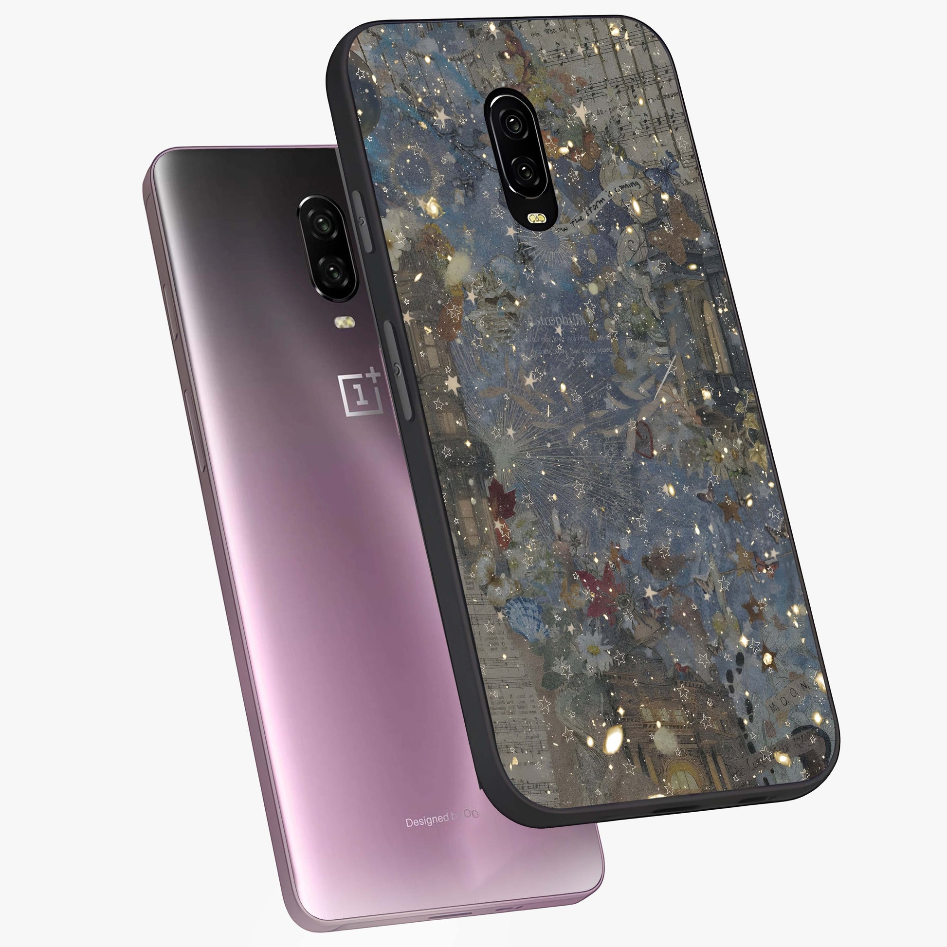 Aesthetic Astrolophia Glass Case displayed in angled mockup highlighting artistic aesthetic elements and smooth glass surface.