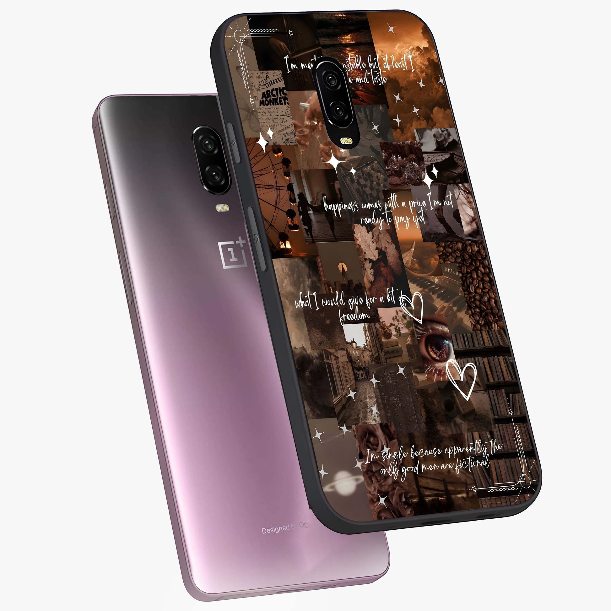 Bittersweet Aesthetic Chaos Glass Case displayed in angled mockup highlighting expressive abstract artwork and edgy aesthetic theme.