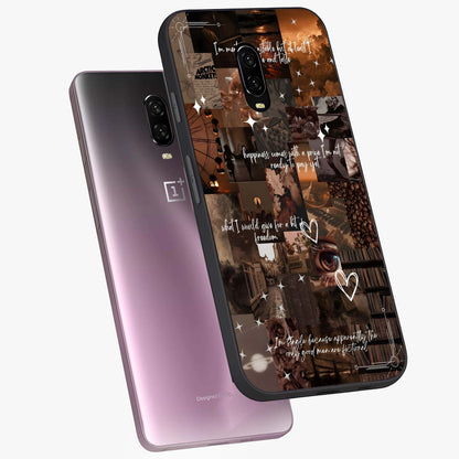Bittersweet Aesthetic Chaos Glass Case displayed in angled mockup highlighting expressive abstract artwork and edgy aesthetic theme.