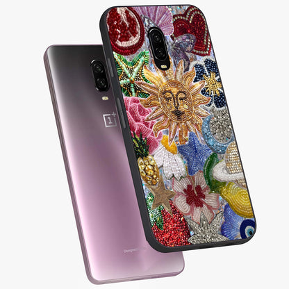Celestial Floral and Playful Glass Case displayed in angled mockup highlighting playful floral design with dreamy celestial elements.