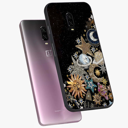 Cosmic Sparkle Dreams Glass Case displayed in angled mockup highlighting dreamy star sparkle design with celestial aesthetic.