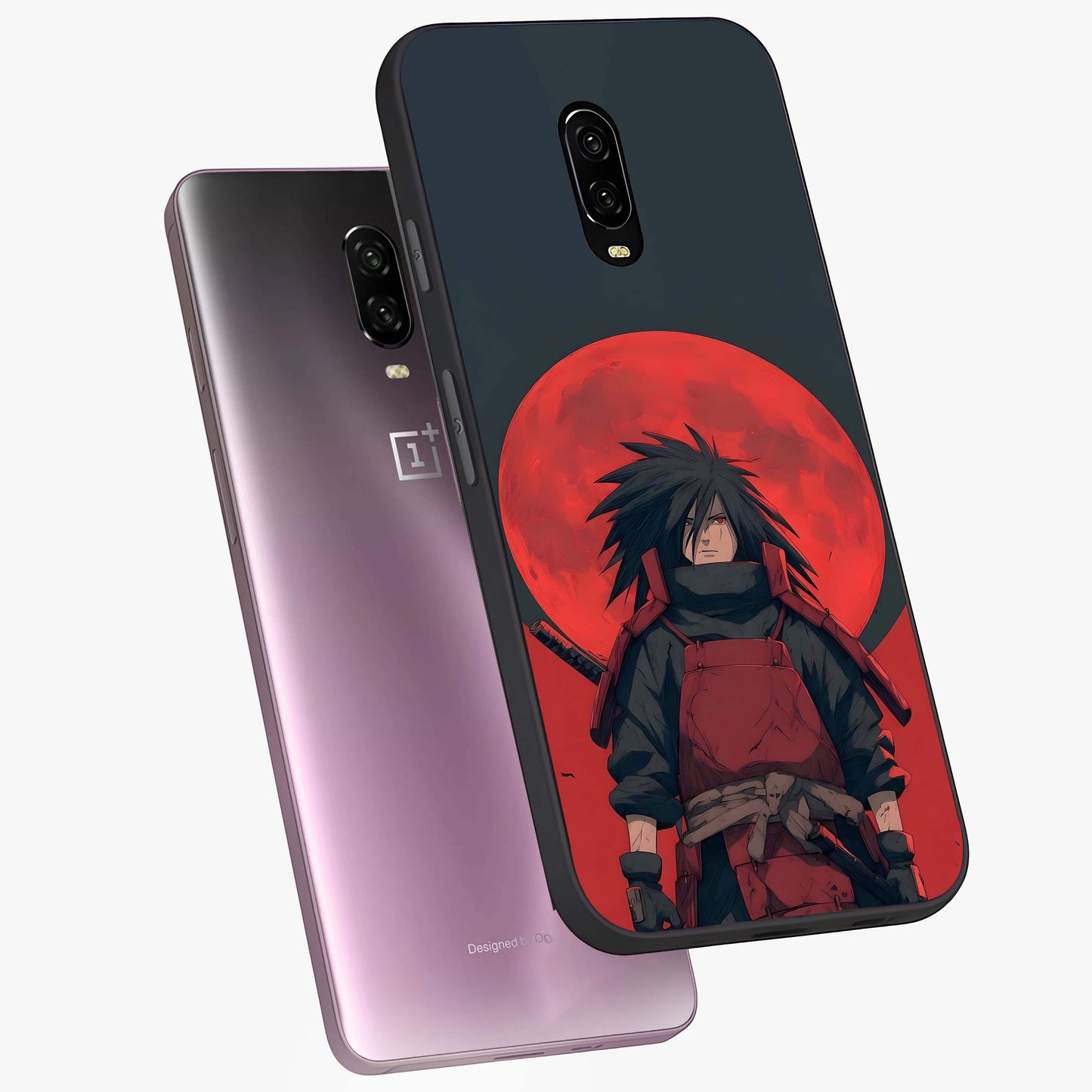 Crimson Moon Warlord Glass Case displayed in angled mockup highlighting dramatic crimson moon design with fantasy aesthetic.