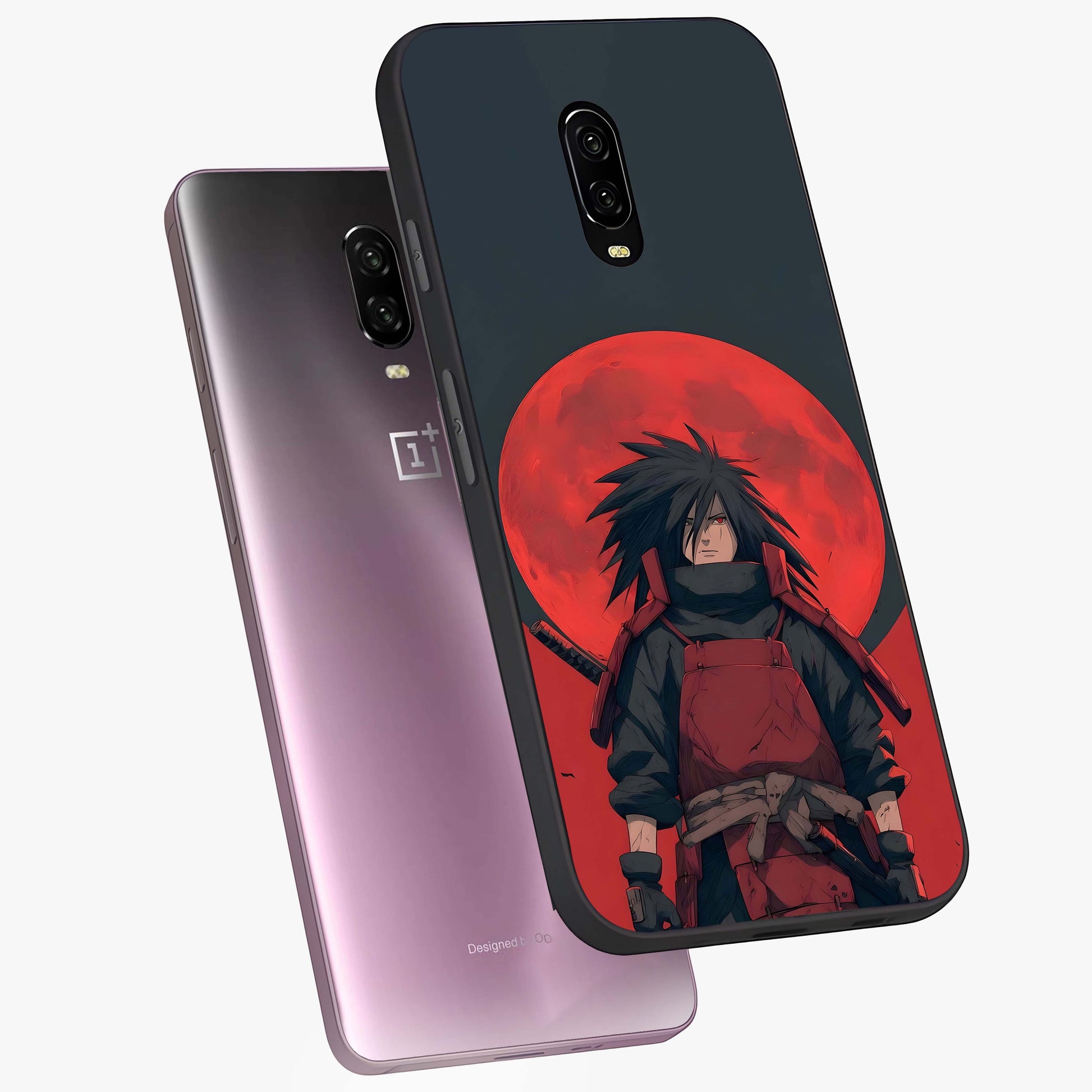 Crimson Moon Warlord Glass Case displayed in angled mockup highlighting dramatic crimson moon design with fantasy aesthetic.
