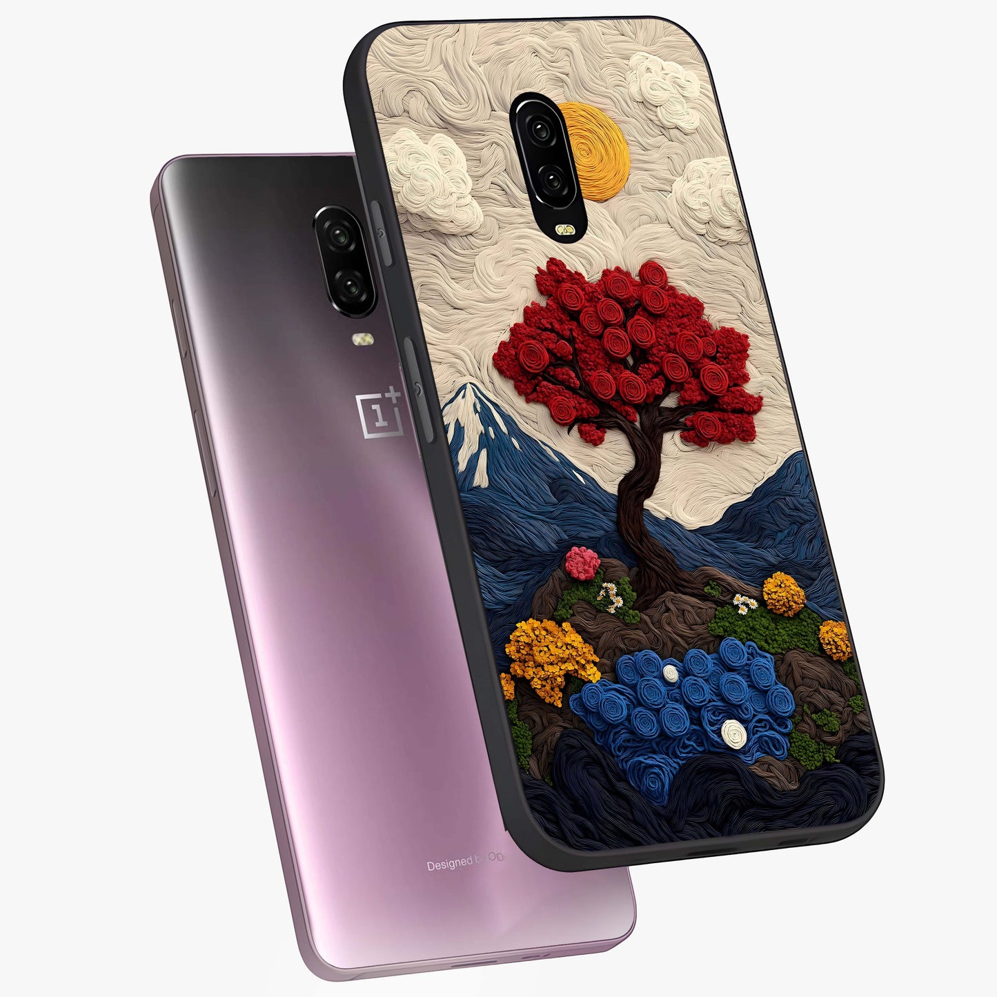 Eternal Nature Tapestry Glass Case displayed in angled mockup highlighting detailed botanical pattern with artistic aesthetic.
