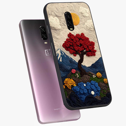 Eternal Nature Tapestry Glass Case displayed in angled mockup highlighting detailed botanical pattern with artistic aesthetic.