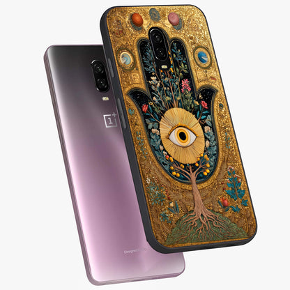 Ethereal Evil Eye Glass Case displayed in angled mockup highlighting protective evil eye symbol with spiritual aesthetic design.