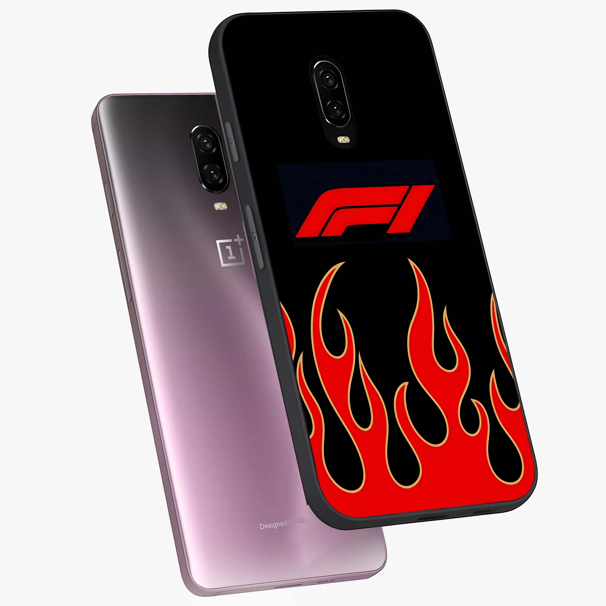 Fire F11 Glass Case displayed in angled mockup highlighting bold fire inspired graphic with energetic aesthetic style.