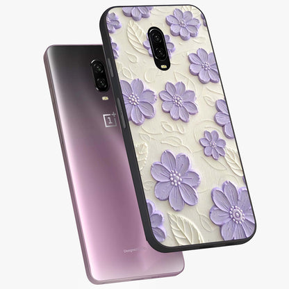 Floral Wall Art With Purple Flowers Glass Case displayed in angled mockup highlighting vibrant purple floral illustration with artistic aesthetic.