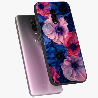 Flower Paper Art Pattern Glass Case displayed in angled mockup highlighting layered paper flower design with artistic aesthetic.