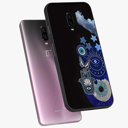 Galactic Charm Cluster Glass Case displayed in angled mockup highlighting luminous galaxy inspired design with dreamy aesthetic.